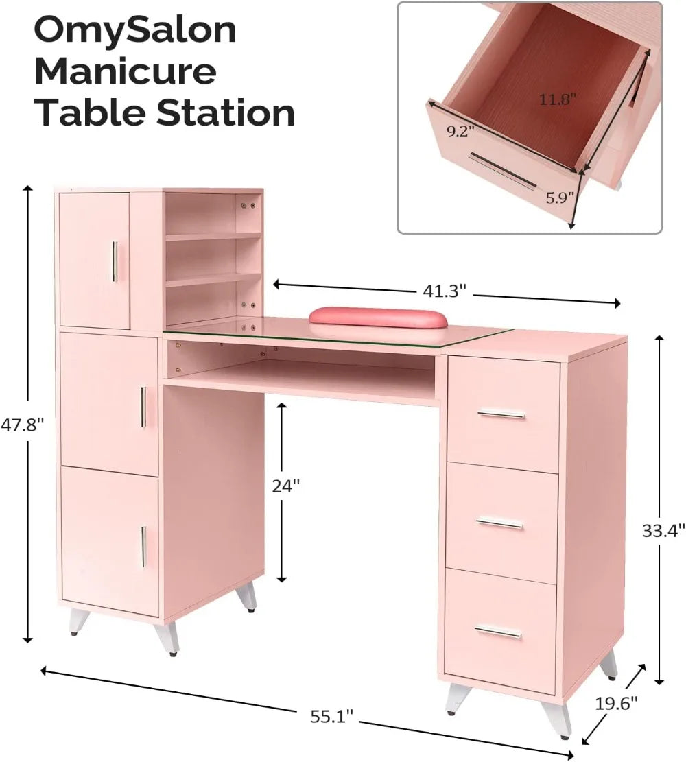 High Concerned Nail Workstation Acetone Resistant Cabinet