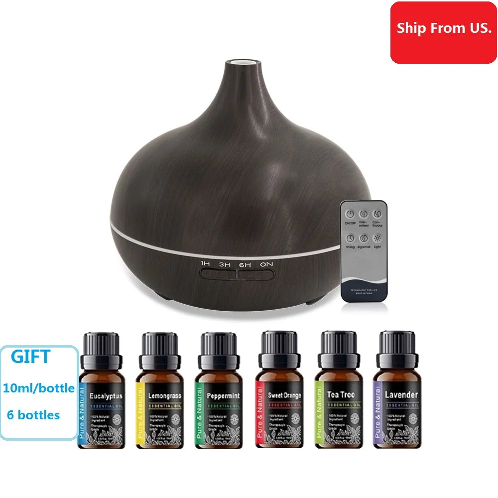Miflame Diffuser With 6 Essential Oil Bottles And LED Lights