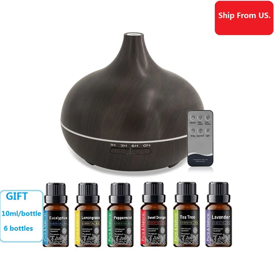 Miflame Diffuser With 6 Essential Oil Bottles And LED Lights
