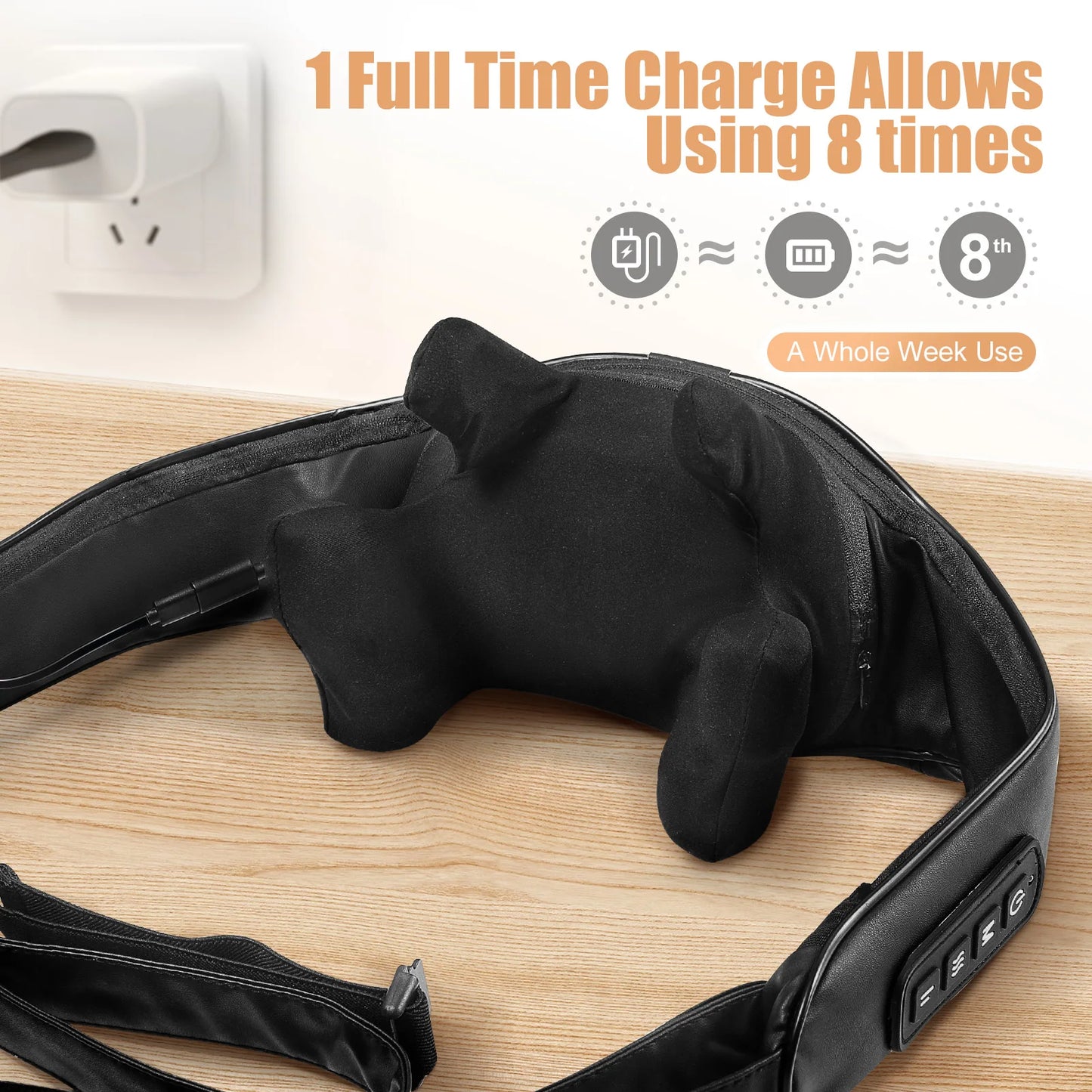 MASGREE Shiatsu Back Neck Massager Cordless Shoulder Massager With Heat