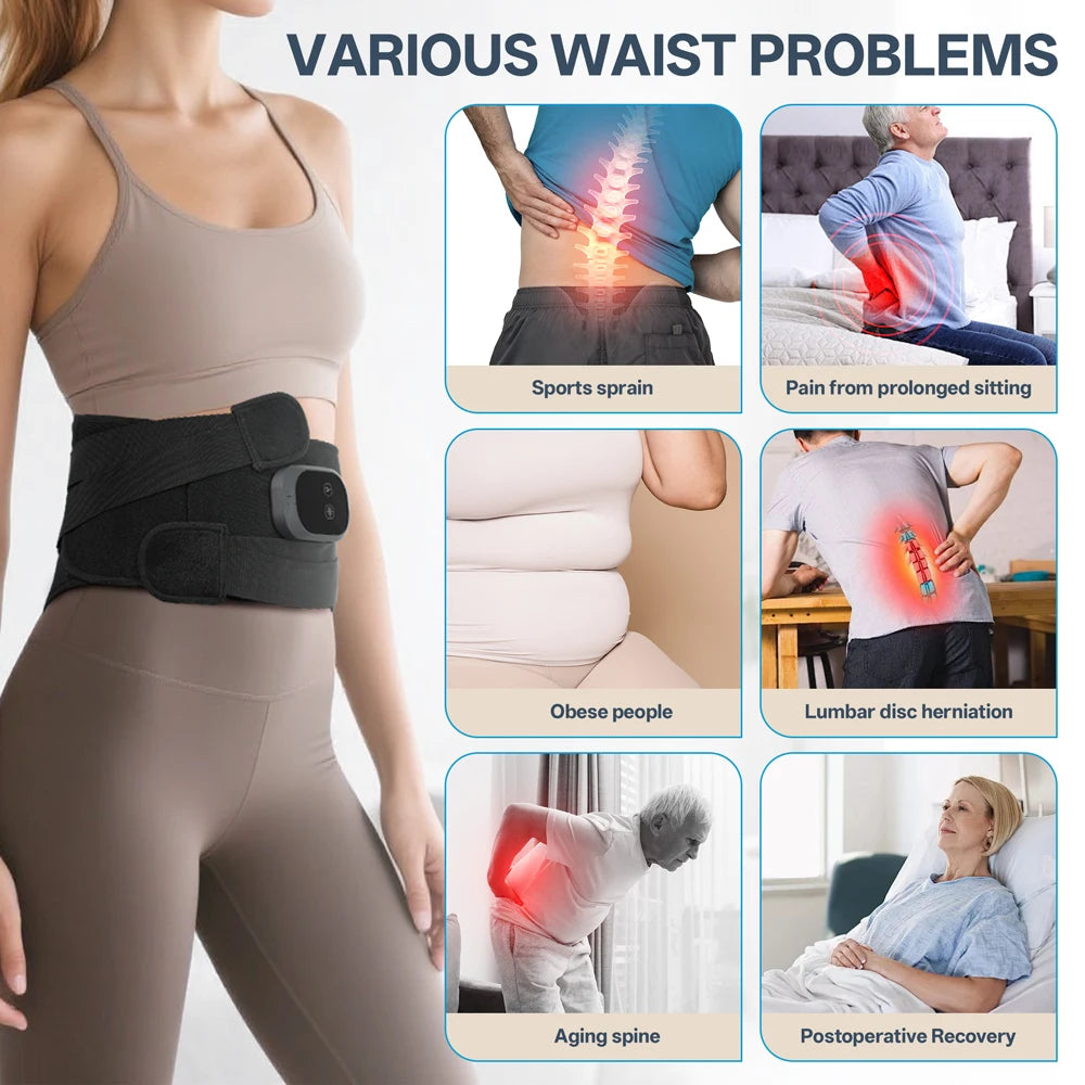 Cordless Heating Pad With Massager For Back Pain Relief Portable