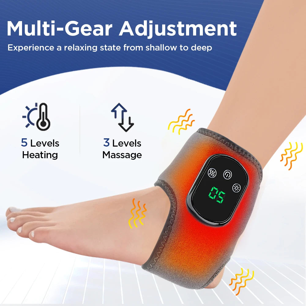 PastSky Electric Foot Massager With Heated Vibration And Ankle Support