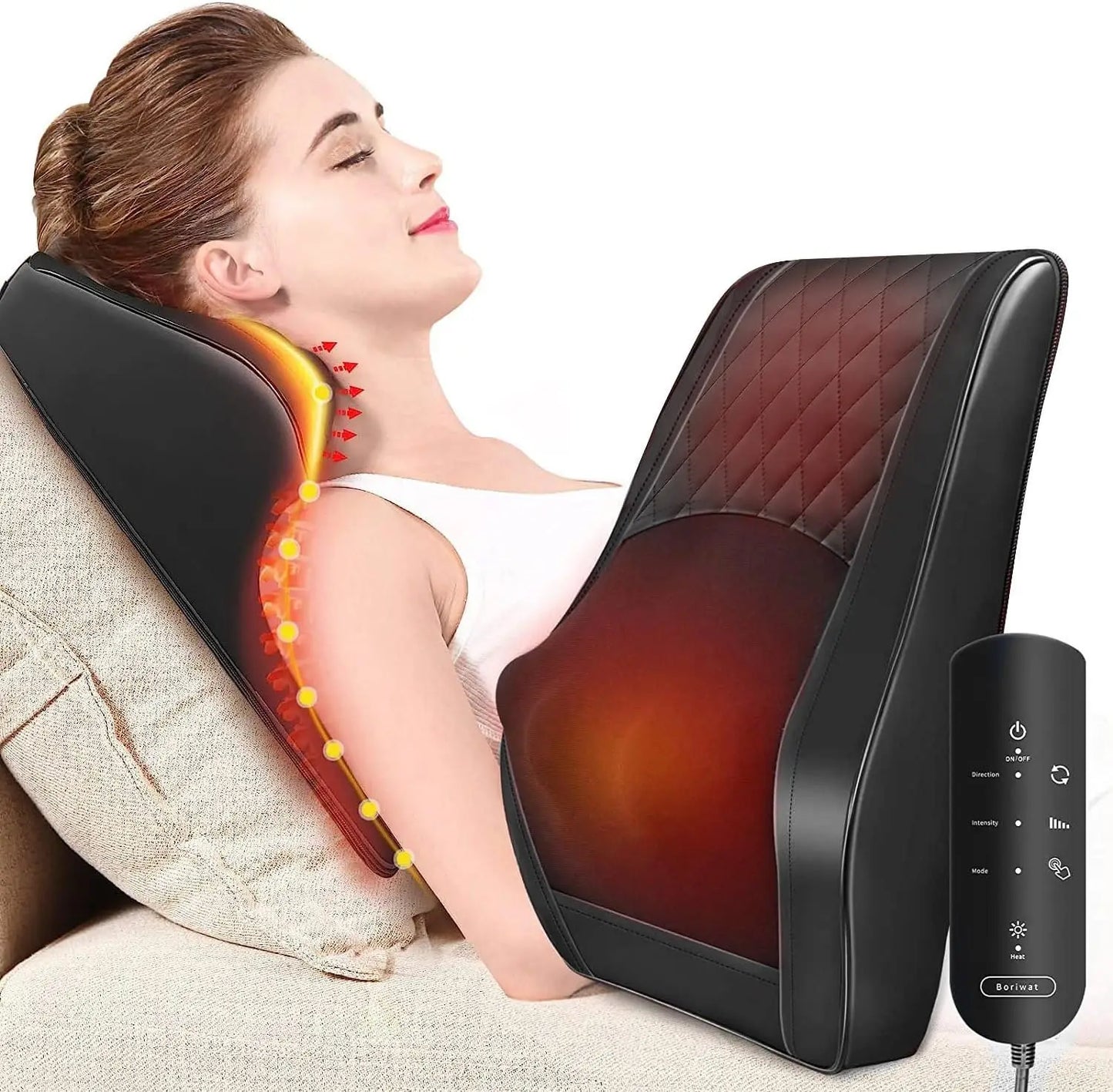 MASGREE Back Massager With Heat 3D Kneading Pillow