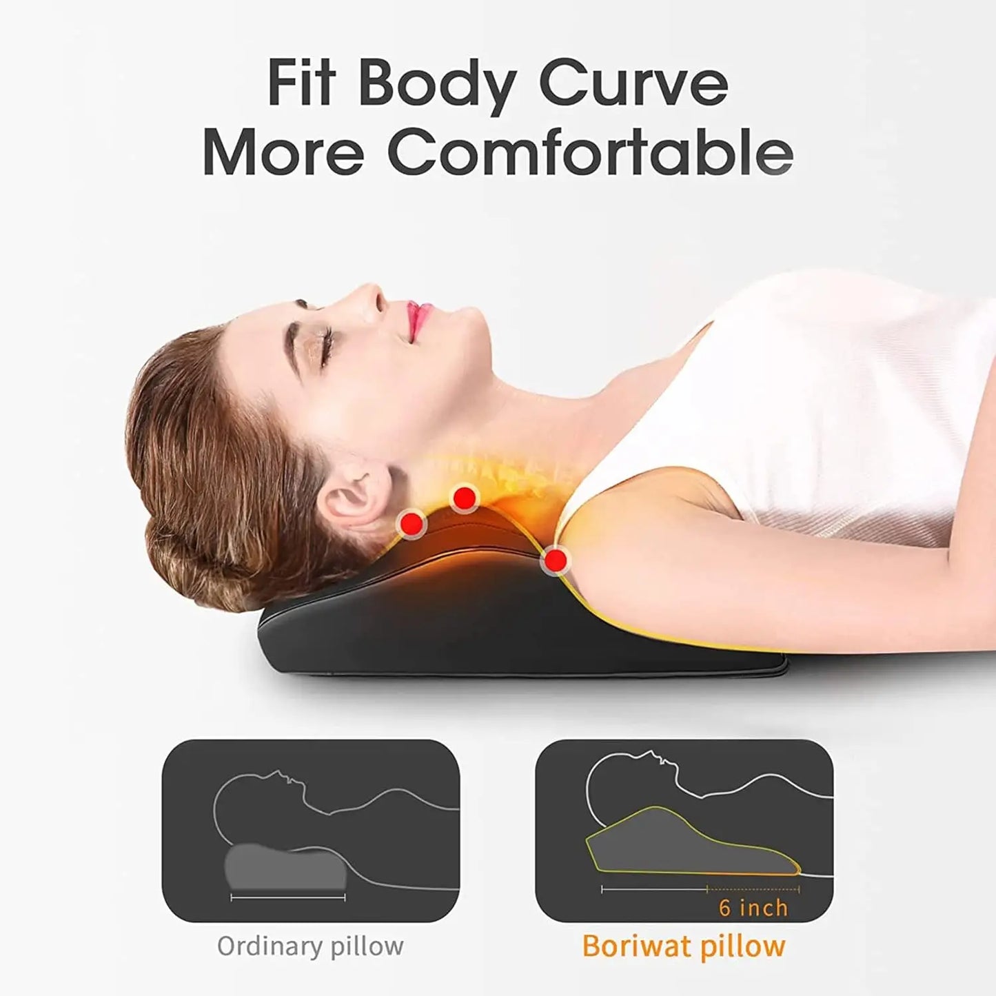 MASGREE Back Massager With Heat 3D Kneading Pillow