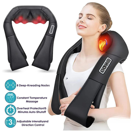 HOMEFISH Shiatsu Neck and Shoulder Massager U Shape Heated